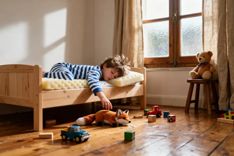 Enfant dormant dans un lit 70x140 jusqu'à quel âge adapté avec des jouets autour