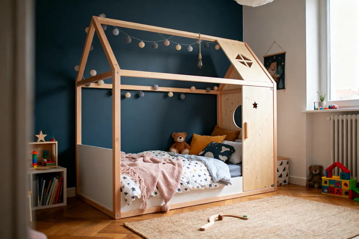 Lit cabane sur mesure : Un design unique en bois naturel